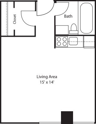 Studio apartment floor plan image